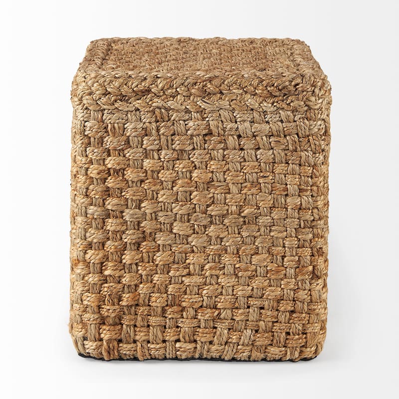 Mercana "Aylin" Brown Jute Square Pouf