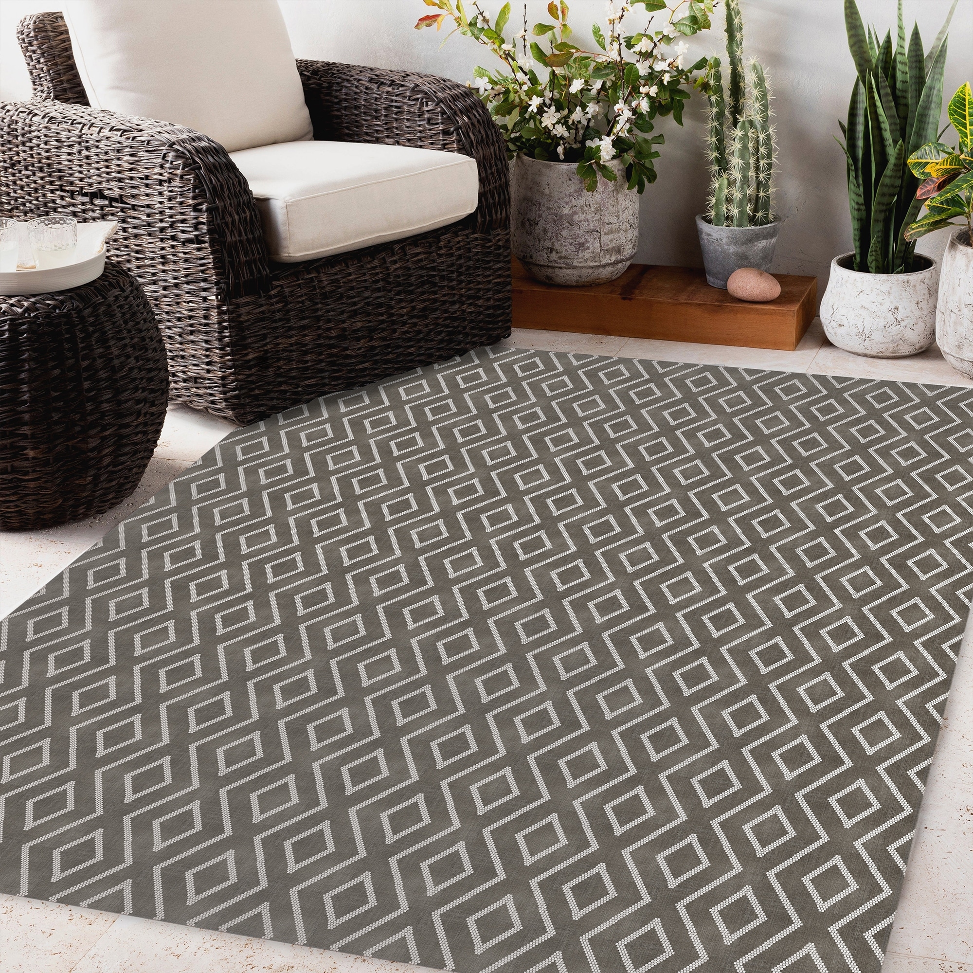 INCA TRIBAL GREY Indoor Floor Mat By Kavka Designs - Bed Bath