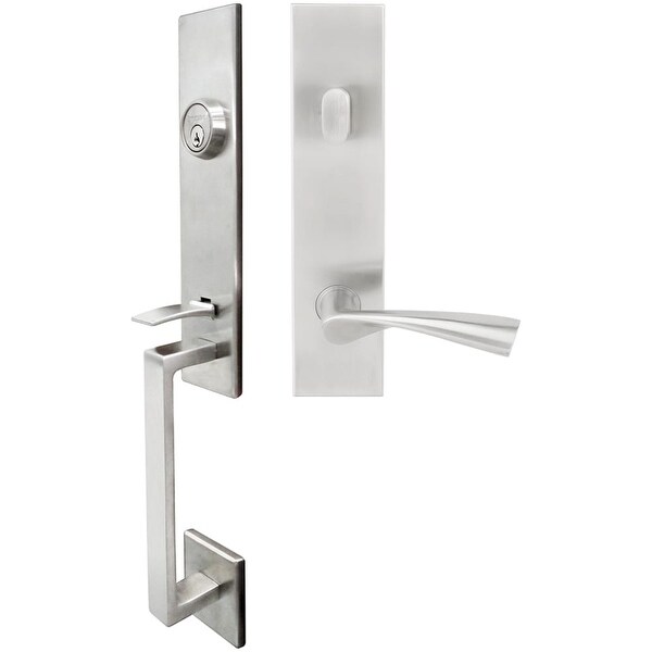 INOX MH211C563-LH Breeze Single Cylinder Left Handed Handleset with MH Escutcheon from the MH Tubular Locksets Series