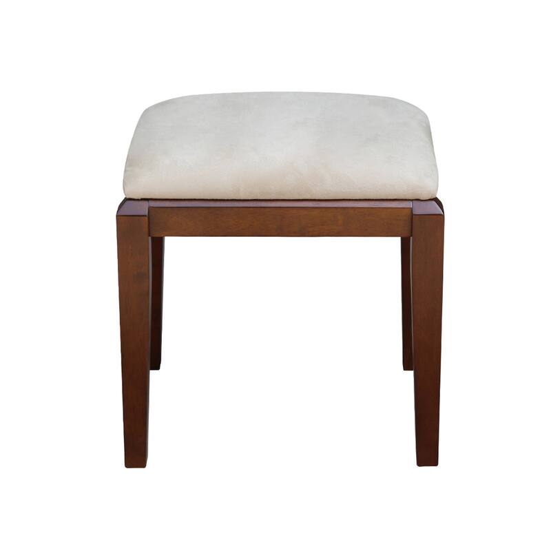 Solid Wood Vanity Table with Vanity Bench (Espresso Finish)