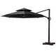 preview thumbnail 10 of 30, VredHom 11.5 Ft Round Cantilever Patio Umbrella with Cross Base Black