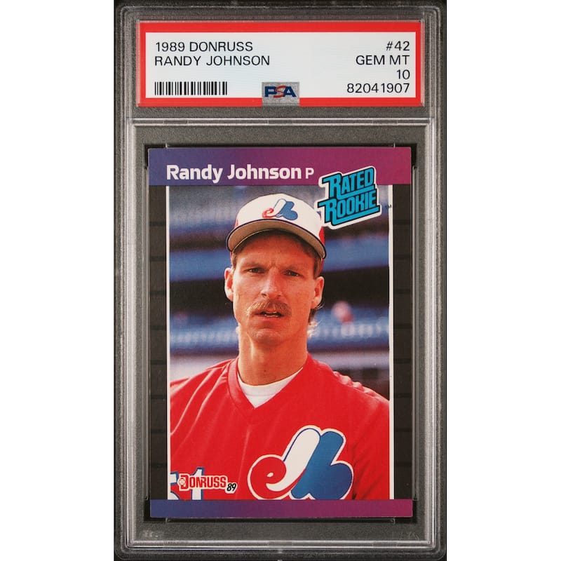 Randy Johnson 1989 Donruss Rated Baseball Rookie Card #42 Graded PSA 10 - 8'6" x 11'6"