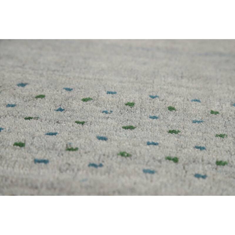 Hand Knotted Oriental 100% Wool Carpet Tribal Tribal Greys & Charcoal Gabbeh Area Rug - 9' 9'' X 8' 0''