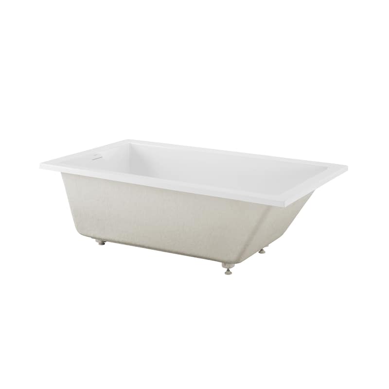 Voltaire 66 X 36 Reversible Drain Soaking Drop-In Bathtub In Glossy White With Integrated Overflow, Drain Included