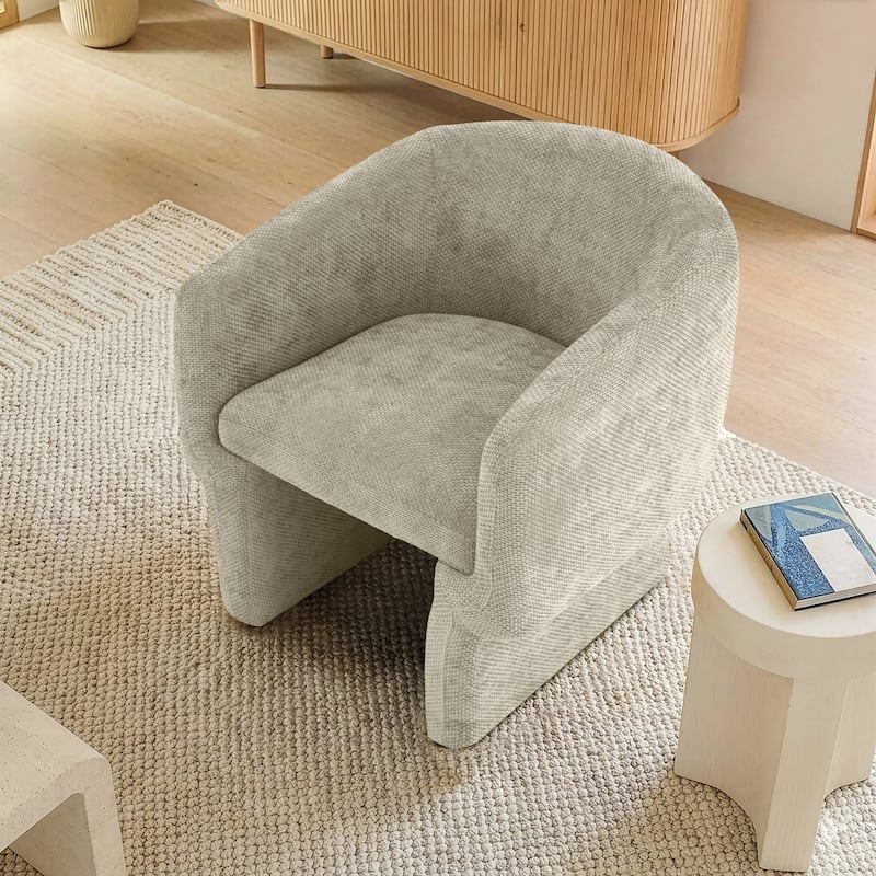 Warren Scandinavian & Mid-Century Modern Style Lounge Chair with Plush Chenille Comfort
