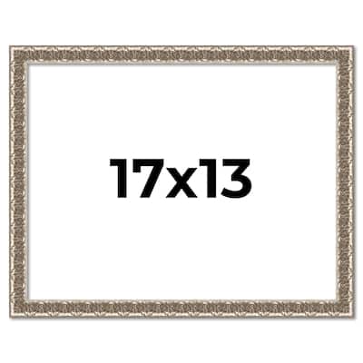 17x13 Frame Silver Versailles Ornate Solid Wood Picture Frame | 1 Inch
