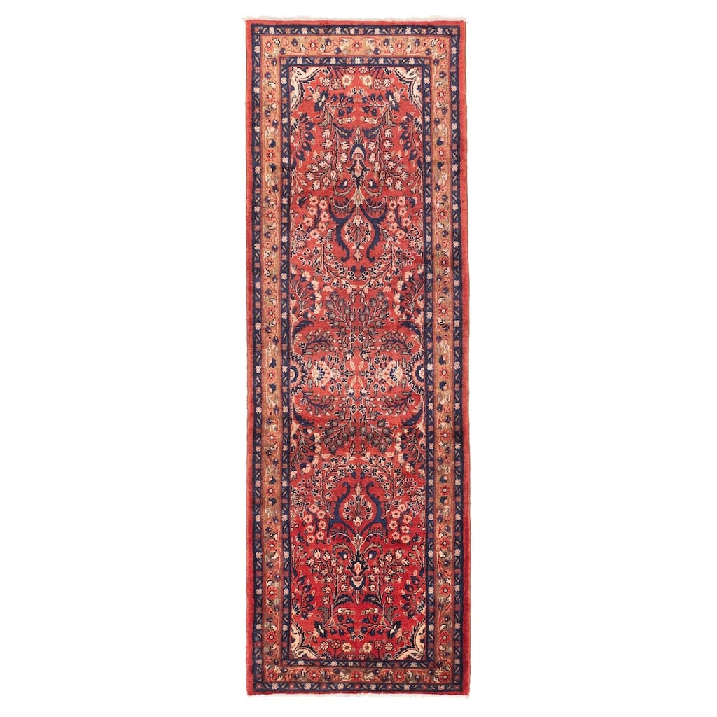 ECARPETGALLERY Hand-knotted Andelz Red Wool Rug - 3'0 x 9'0