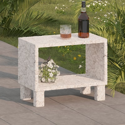 Patio Side Table With Shelf