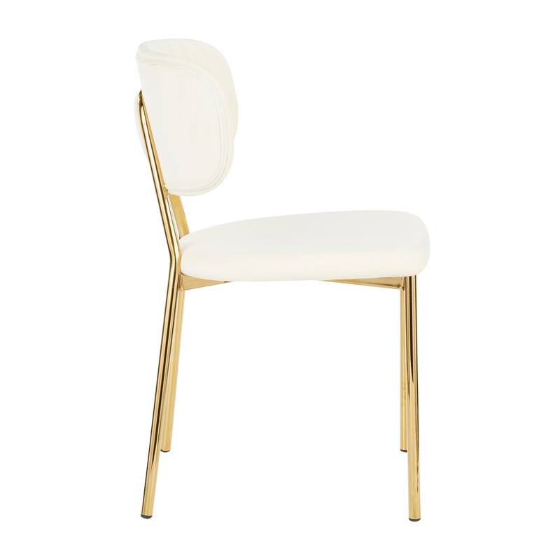 Silver Orchid Fein Gold Glam Velvet Chair (Set of 2)
