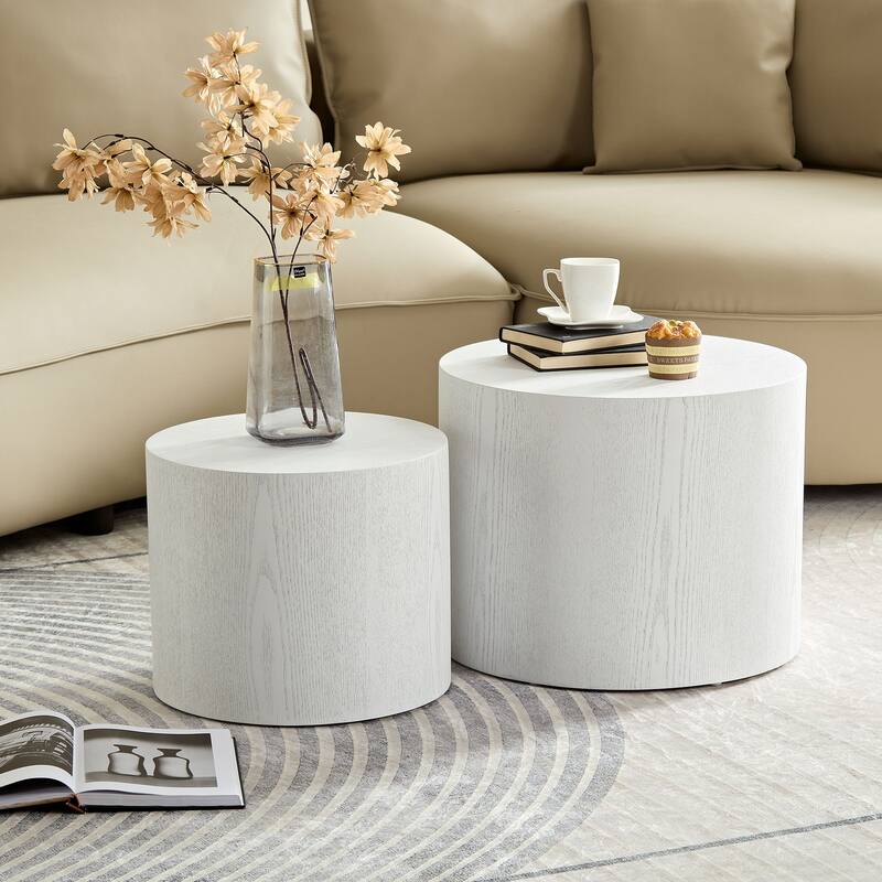 MDF Round Side Table Coffee Table Nesting Table set of 2
