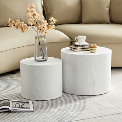 MDF Round Side Table Coffee Table Nesting Table set of 2