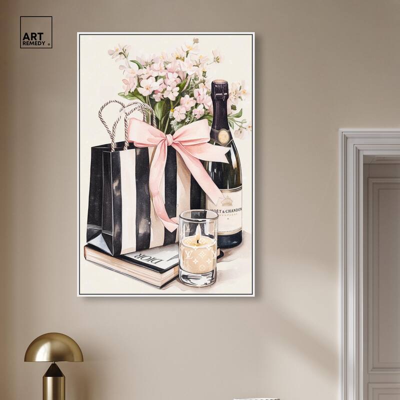 Shopping Bag and Some Drinks Canvas by Art Remedy