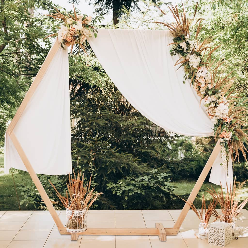 Creative Hexagon Pine Wood Heavy Duty Wedding Backdrop Stand