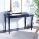 preview thumbnail 3 of 49, SAFAVIEH Noely 1-Drawer Work Office Writing Desk Navy Blue/Gold