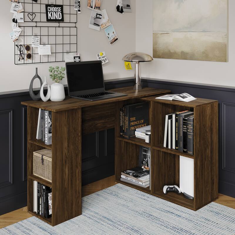 CraftPorch Elegance L-Shape Writing Desk with Cabinet