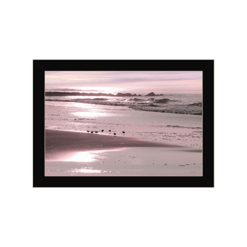 TrendyDecor4U Coastal "Breakfast On The Beach" Framed Print Wall Art - Black