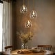 preview thumbnail 5 of 19, LALUZ Modern 1-Light Brass Gold Pendant Hand-blown Clear Glass Light for Kitchen Island