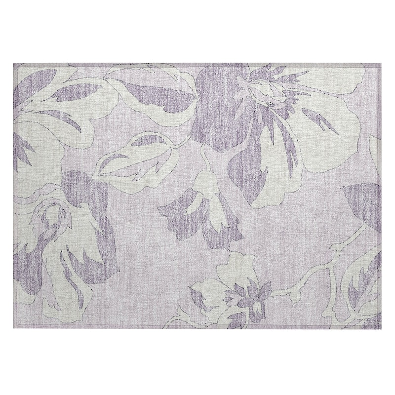 Machine Washable Indoor/ Outdoor Chantille Floral Rug