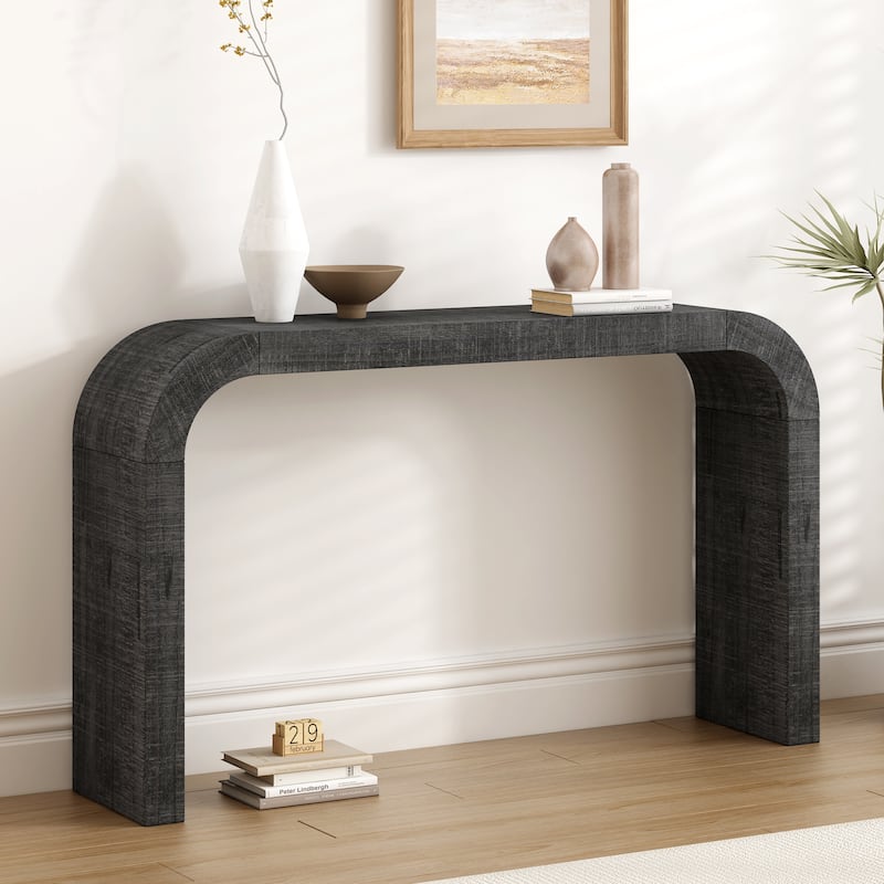 Mirod 52" Wood Console Table with Curved Edge