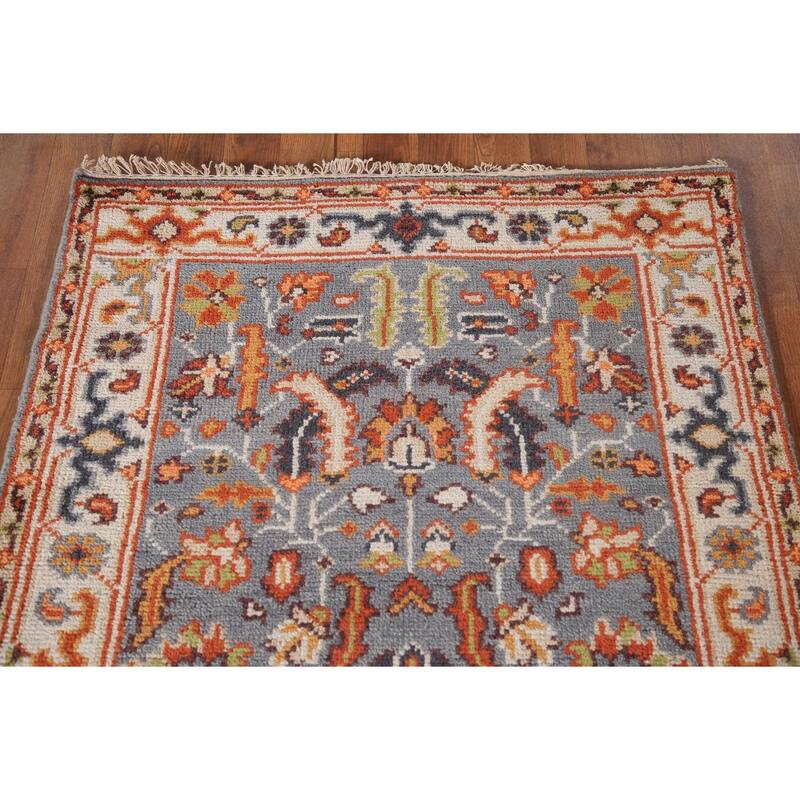 Gray Heriz Indian Area Rug Handmade Wool Carpet - 3'2"x 5'1"