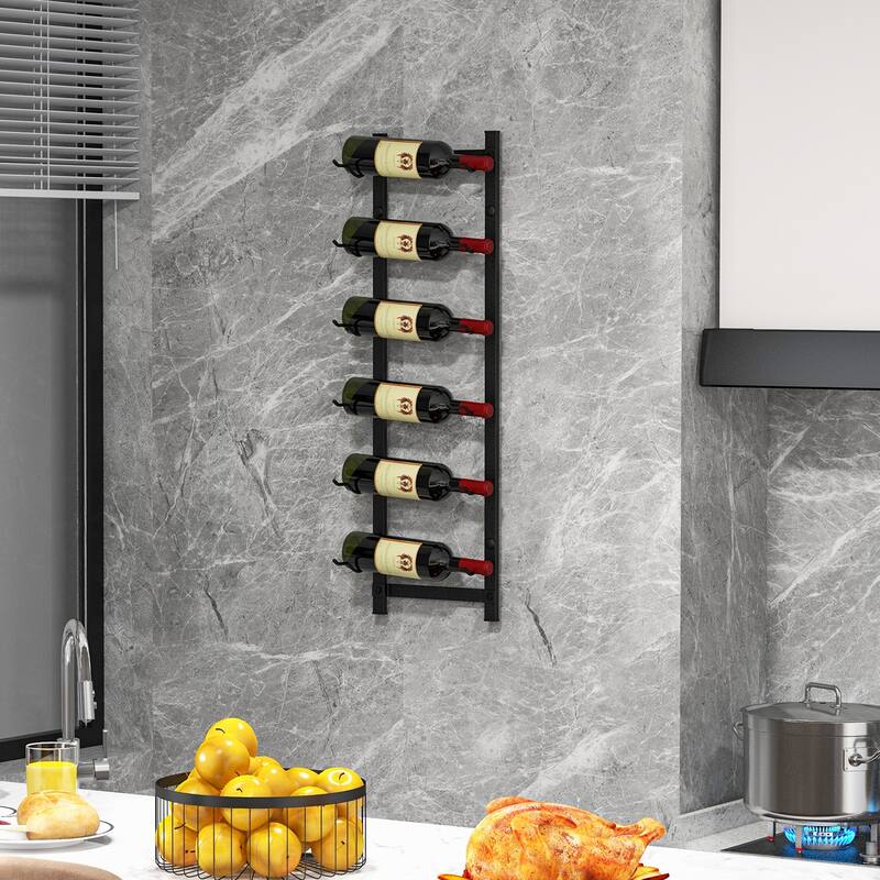 6 Bottle Rustproof Wall-Mounted Wine Rack