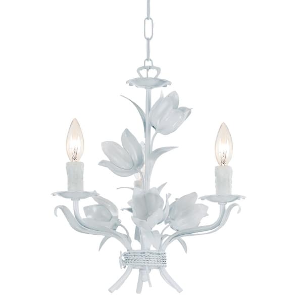 slide 1 of 1, Southport 3 Light Wet White Mini Chandelier - 14'' W x 15'' H 14'' W x 15'' H