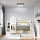 preview thumbnail 20 of 34, Full Over Full Castle Style Bunk Bed Kids Bed with 2 Drawers 3 Shelves and Slide Kids Furniture, Blue