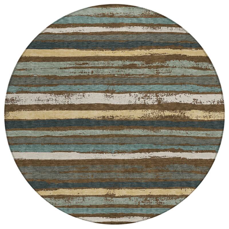 HomeRoots Striped Transitional Rectangle Outdoor Rug