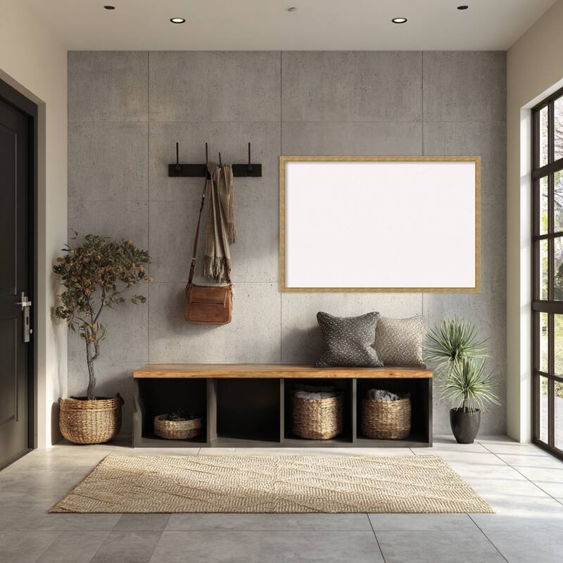 Mila Dark Gold Wood Framed Cork Board - Bulletin Board, Organization Board, Pin Board