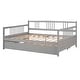 preview thumbnail 23 of 25, Modern Simple Full Size Wood Daybed w/ Twin Size Trundle Bunk Bed Frame for Kids, Teens No Box Spring Needed, Easy Assembly