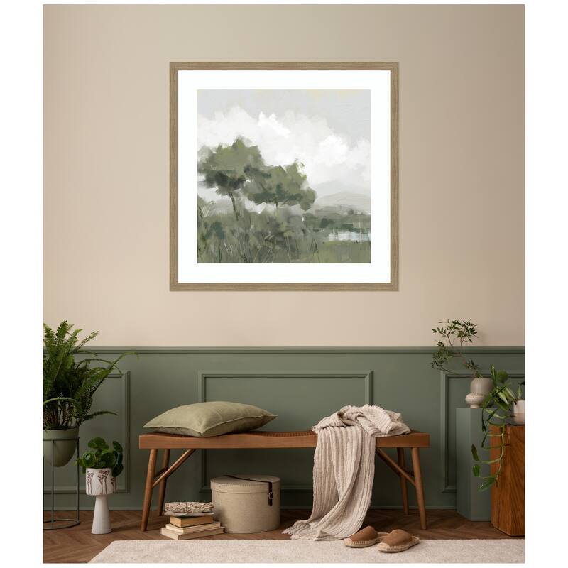 Kate and Laurel Shades of Olive No. 1 by Mary Sparrow Framed Wall Art Print