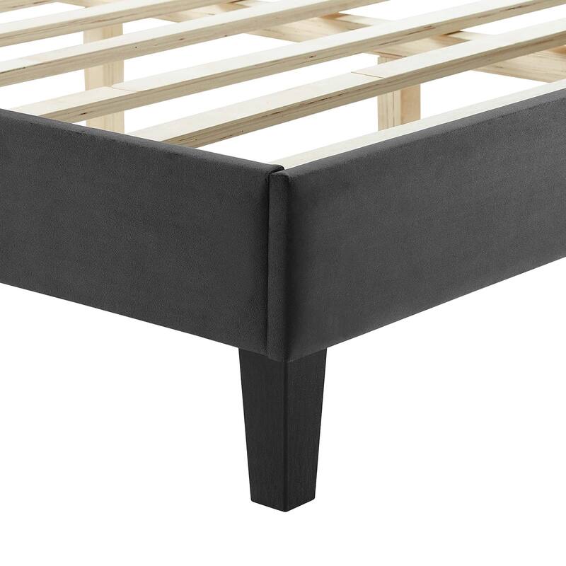 Leah Chevron Tufted Performance Velvet Full Platform Bed