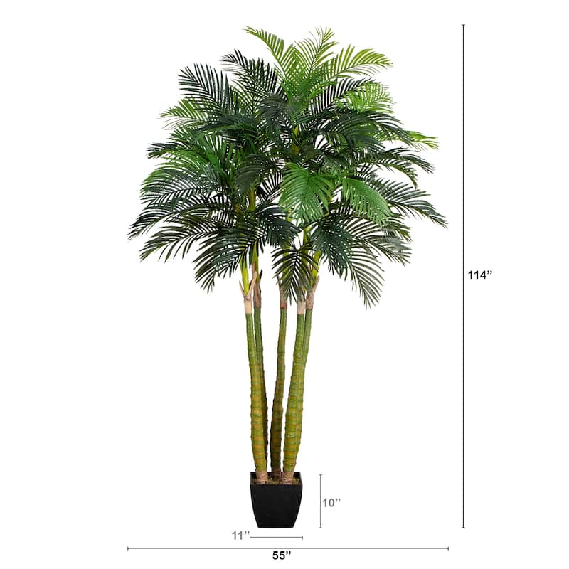 Large Stalk Areca Palm Artificial Tree - 9.5' - Green
