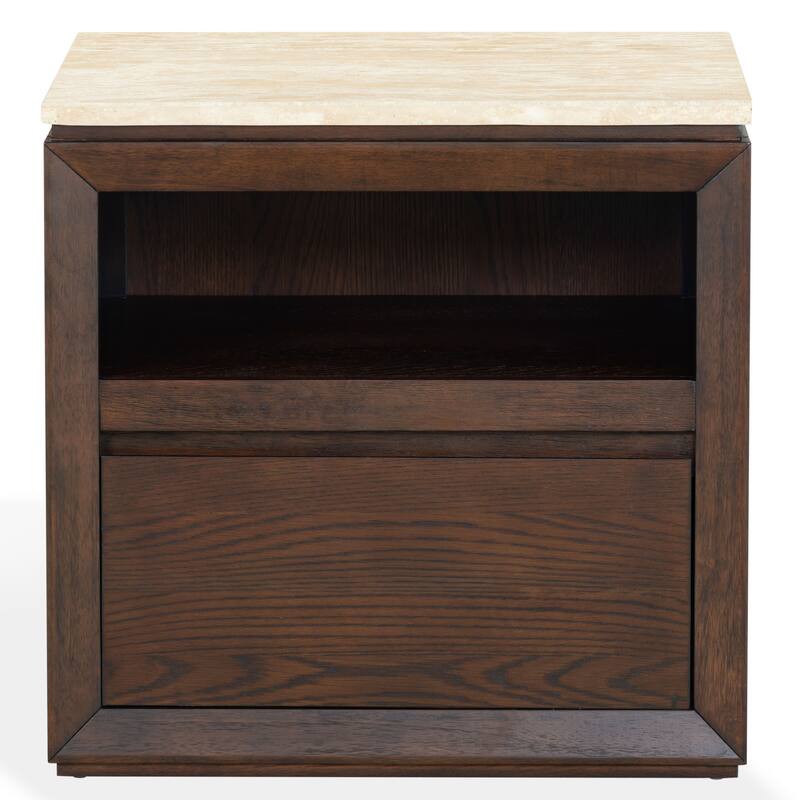 SAFAVIEH Couture Alaura Travertine Top Nightstand