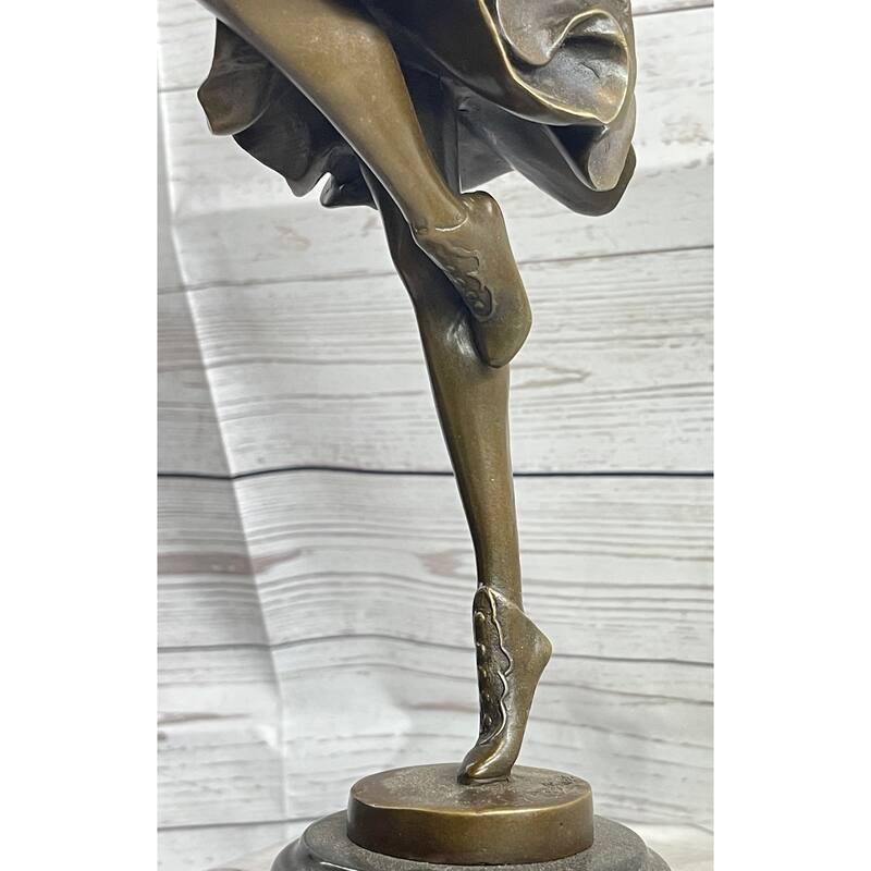 Claire Colinet Bronze Dancer Statue Music Lover Sexy Woman Sculpture Decor