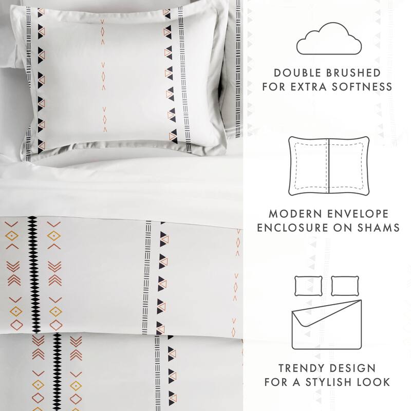 Becky Cameron Natural Geo Lines 3-Piece Duvet Cover Set