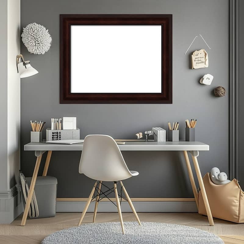 Amanti Art Coffee Bean Brown Framed Dry Erase Magnetic Board