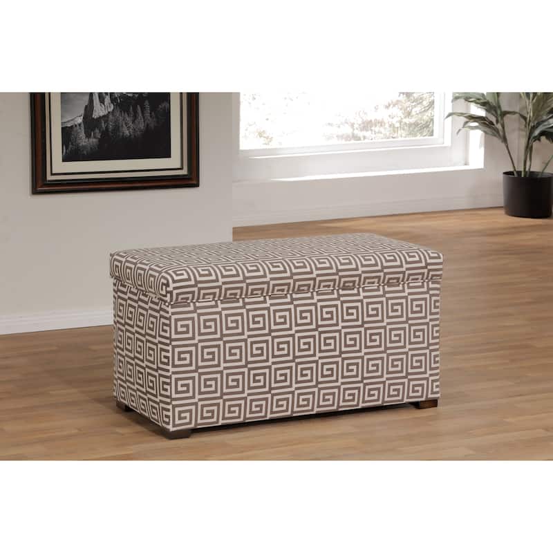 Angela Transitional Wood Storage Bench - Truffle