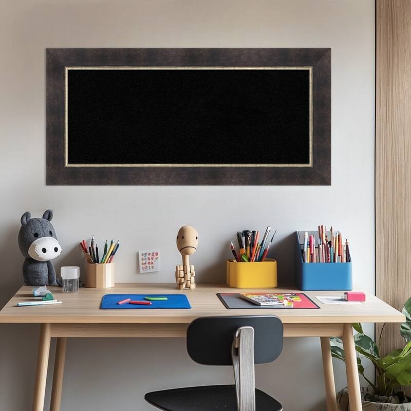 Odin Antique Bronze Wood Framed Cork Board - Bulletin Board, Organization Board, Pin Board