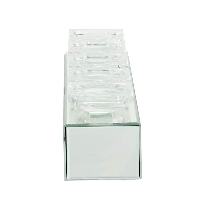 Glass Pillar Candle Holder with Floating Crystals