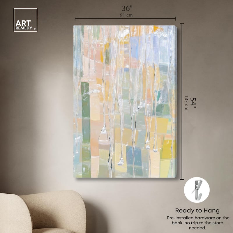 Vertical Drips Canvas by Art Remedy, Gallery Wrapped