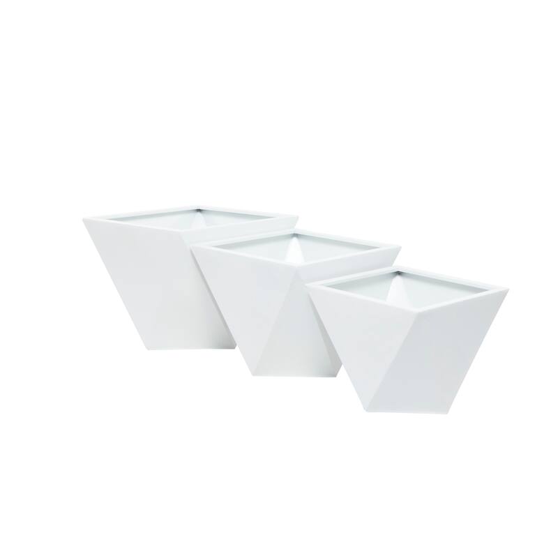 Metal Modern Planters (Set of 3) - S/3 18", 16", 15"W
