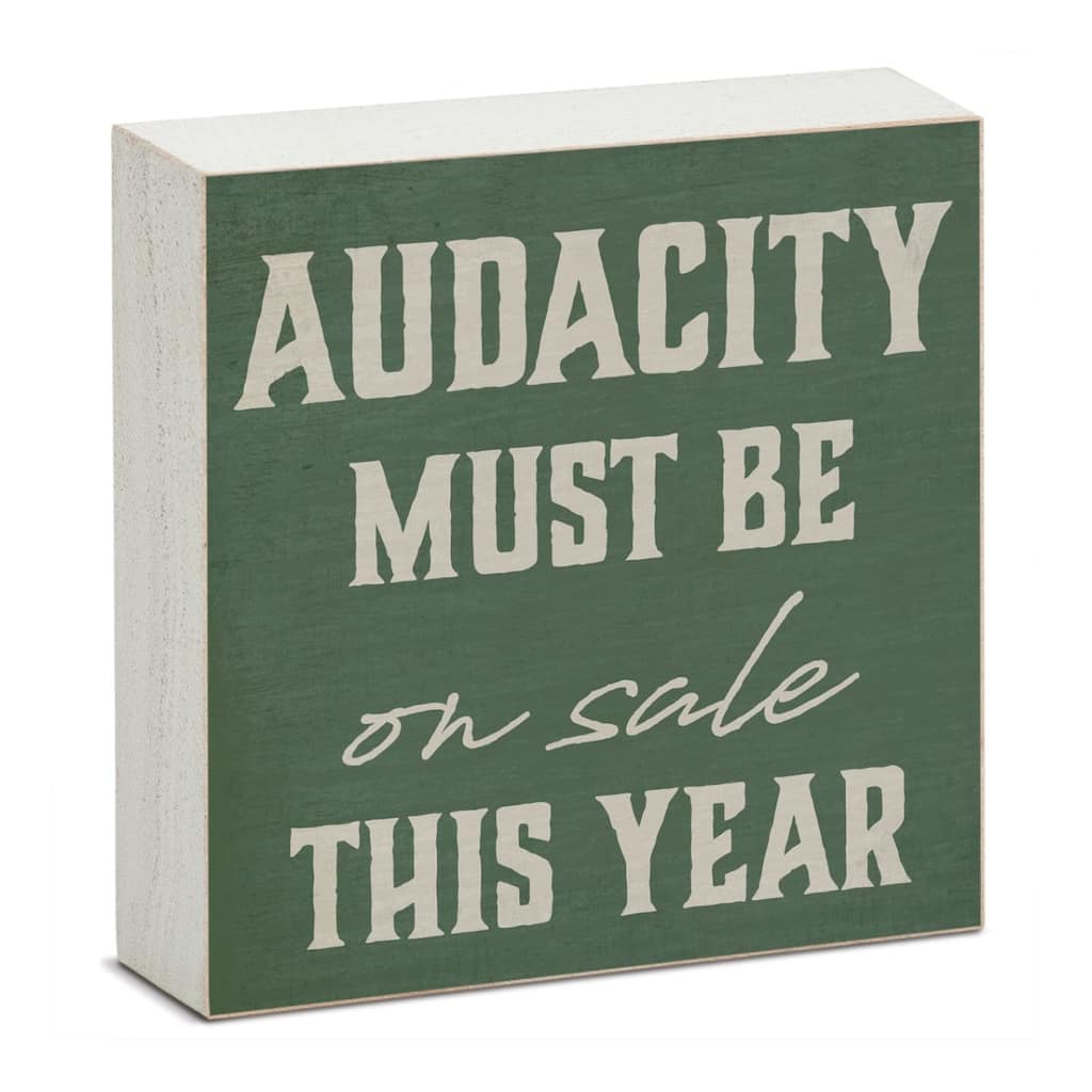 Artistic Freestanding Solid Wood Block Sign Made in the USA 3.75” Square Decorative Accent for Home or Office - Multi