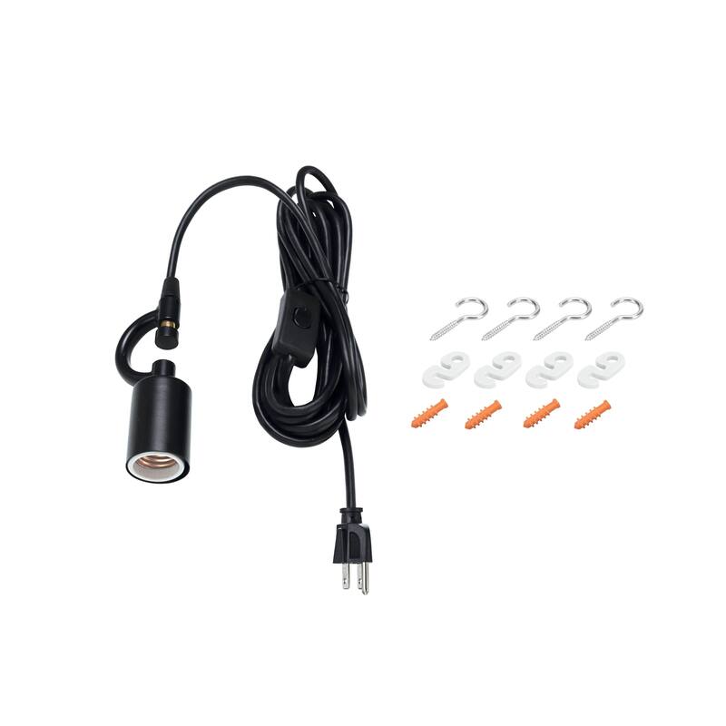 Aspen Creative 1-Light Plug-In Swag Light Conversion Kit, Beige - BLACK