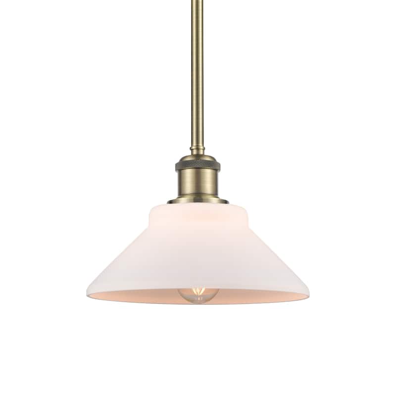 Innovations Lighting 516-1S-8-8 Orwell Pendant Orwell 8" Wide Mini - Matte White / Antique Brass