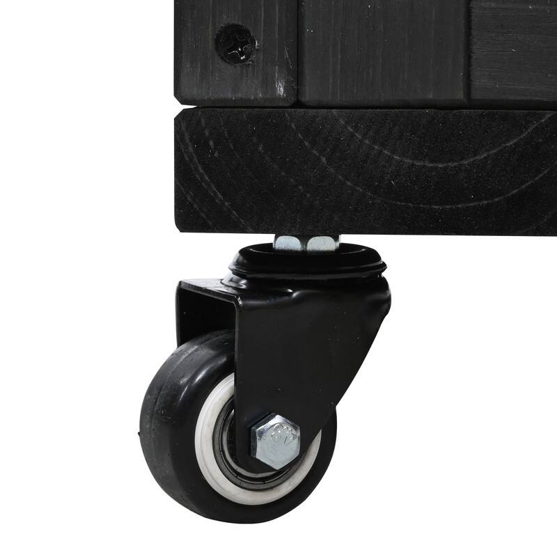 Compact 2-Door Wood Cold Frame Greenhouse with Wheels, 35.4"x17.7"x37.4" Raised Bed for Indoor & Outdoor Gardening - 4'x6'