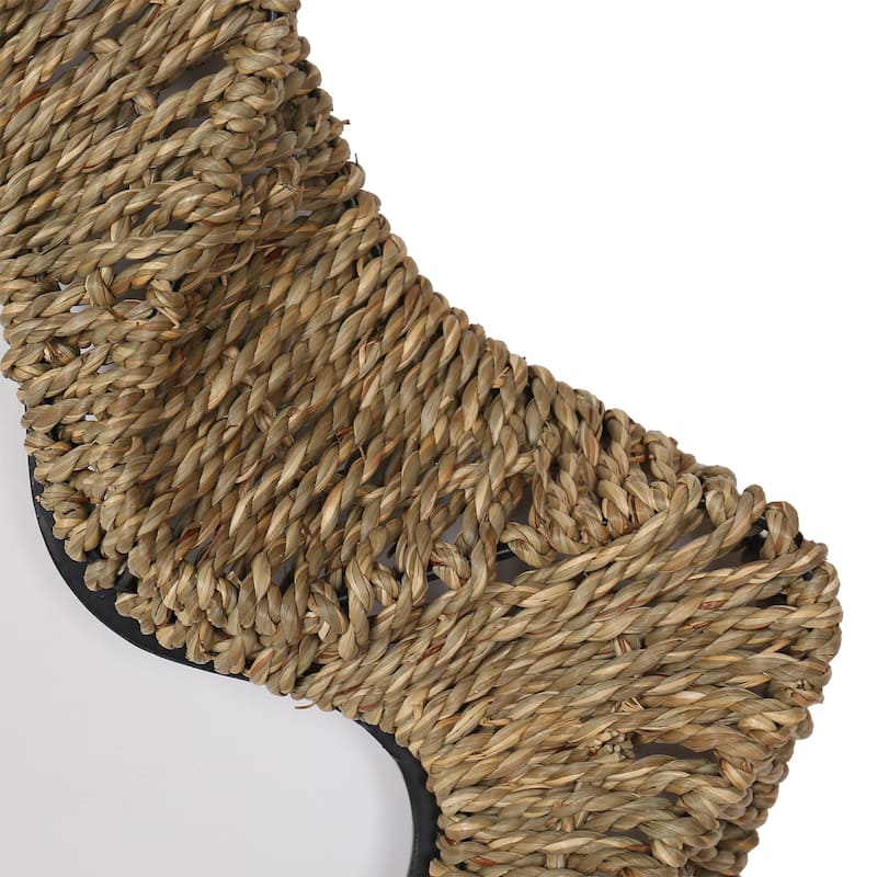 HomeRoots 38" Brown Abstract Floating Rope Framed Accent Mirror - 36.50 in. x 38.00 in. x 2.00 in.