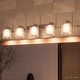 preview thumbnail 1 of 6, Luxury Modern 5-light Brushed Nickel Finish Bathroom Vanity Light - 6" H, 42" W, 6.25" Dep