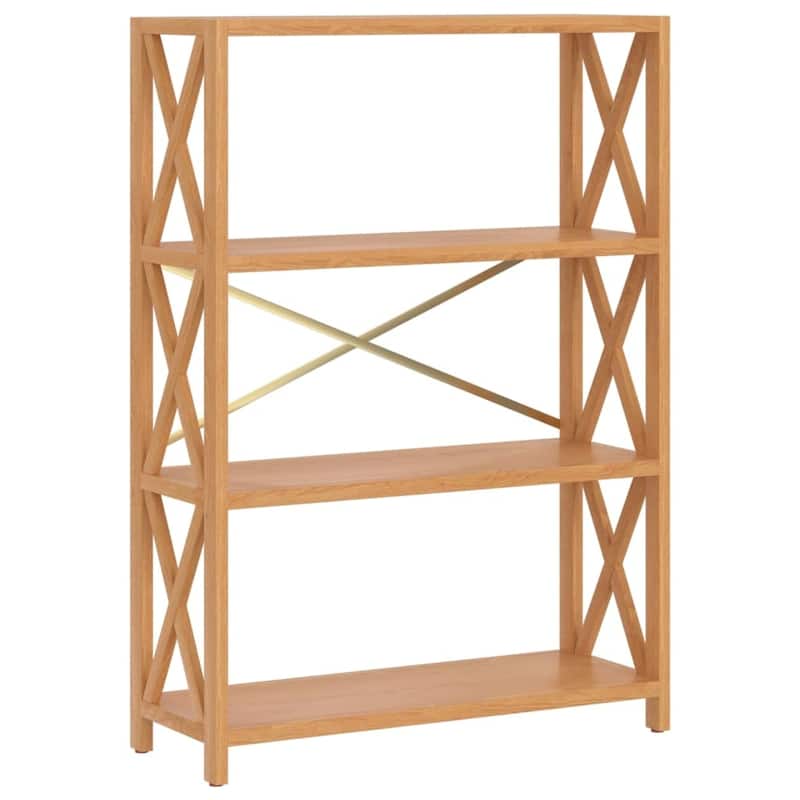 vidaXL 4-Tier Shelf 6.7"x11.8"x44.1" Solid Wood Oak