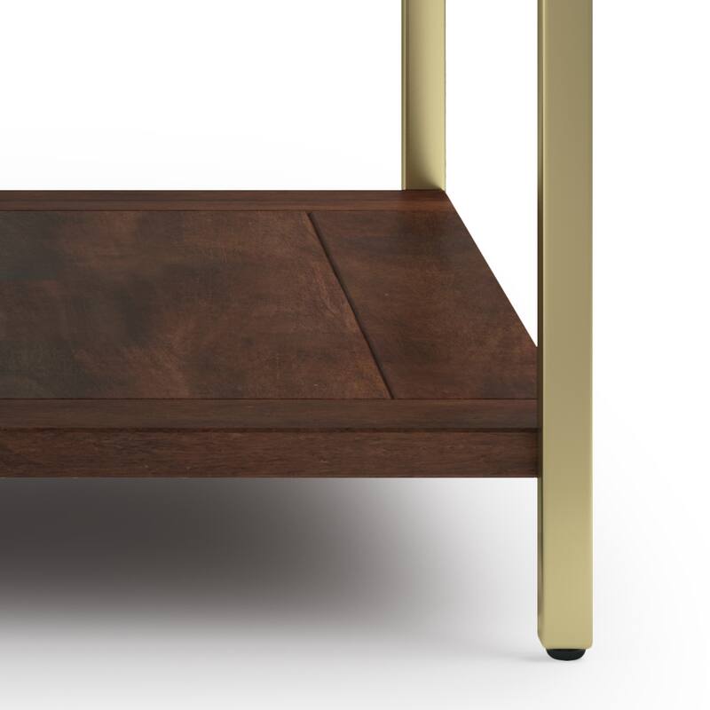 WYNDENHALL Rhonda Solid Mango Wood & Metal Industrial Coffee Table - 34 W x 34 D x 18 H